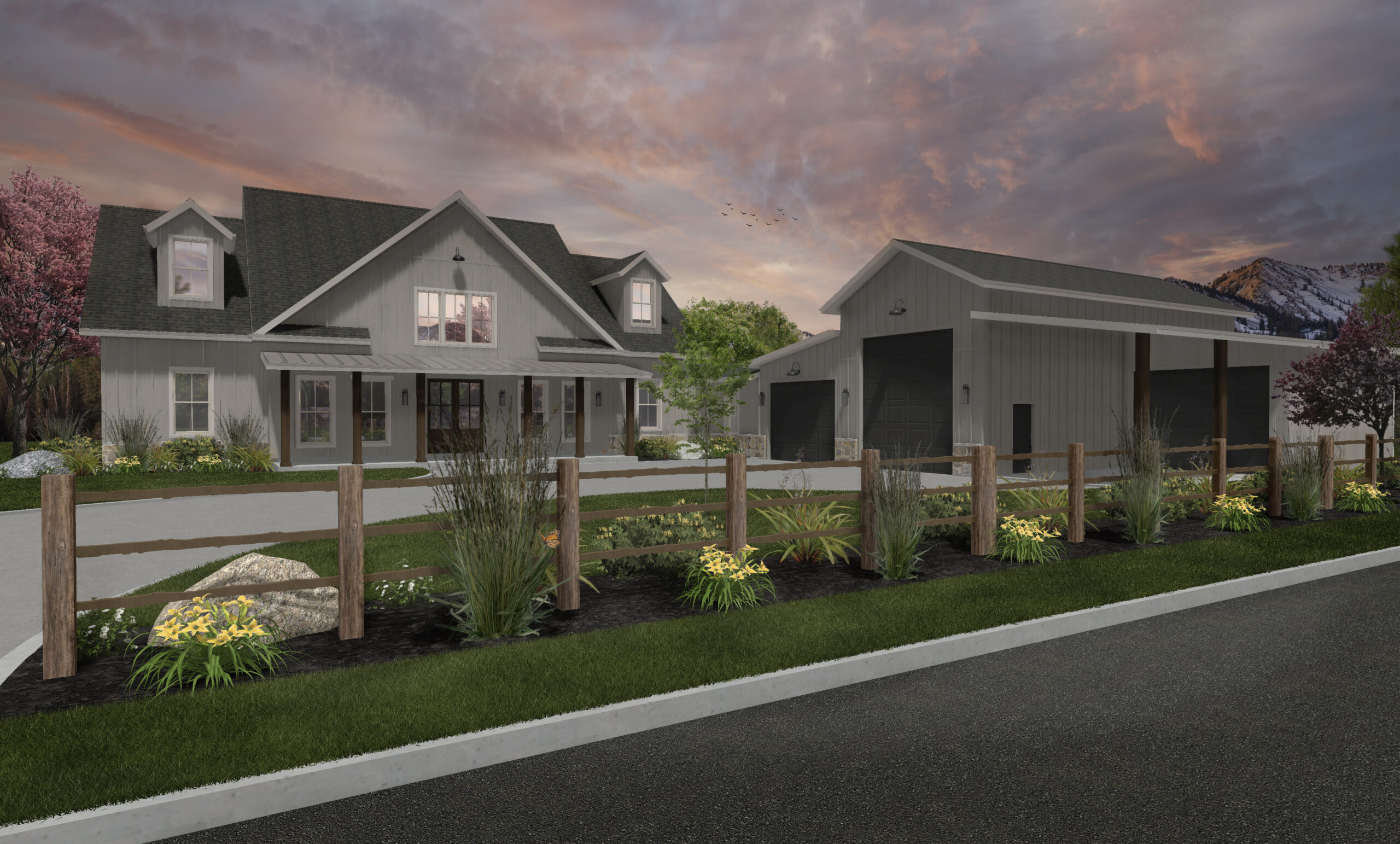 Custom parade home rendering in Mendon Utah featuring craftsman architecture